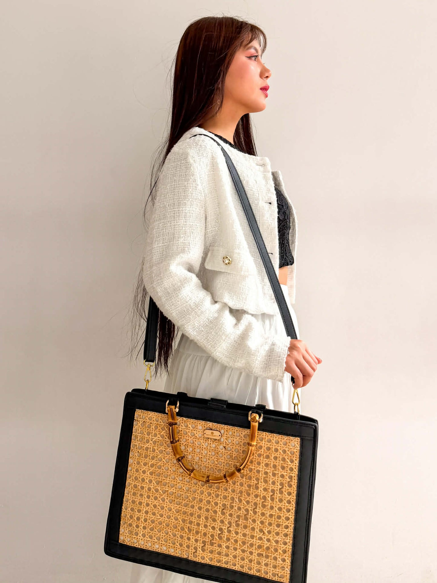 Yari (Black) | Solihiya Rattan Bag