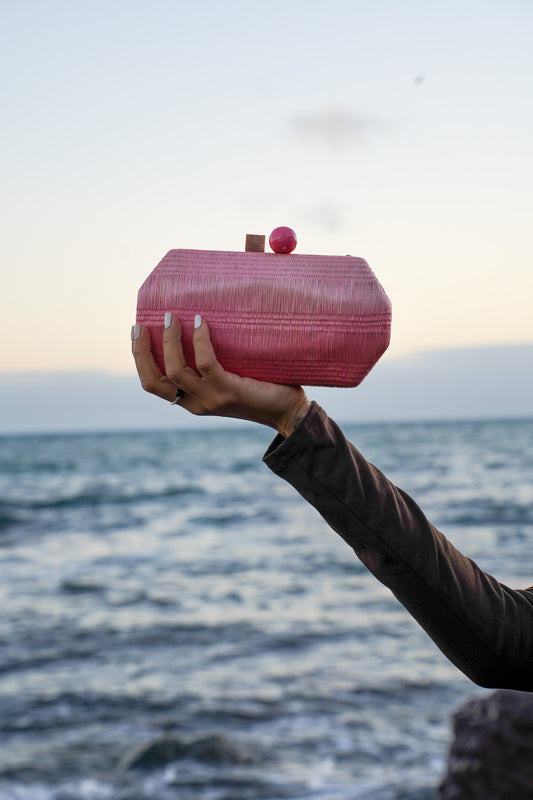 Clutch Bag (Buri Palm) - Pink
