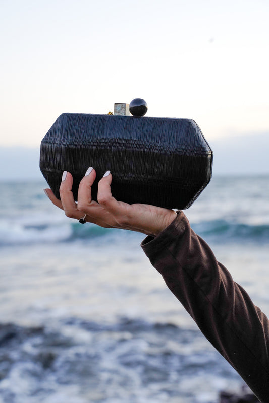 Clutch Bag (Buri Palm) - Black