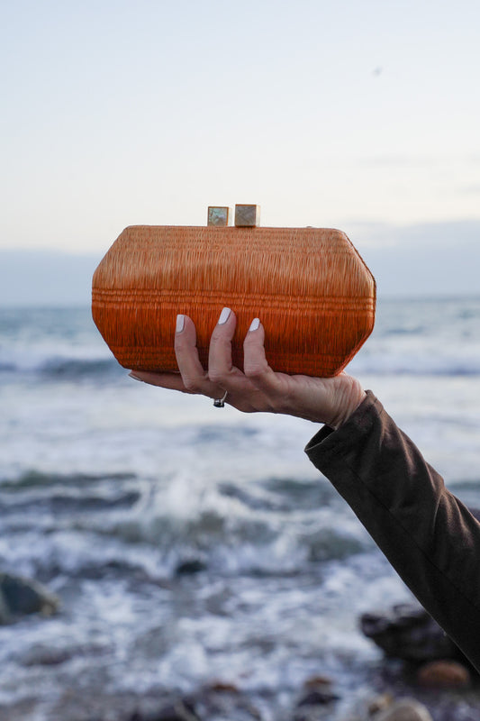 Clutch Bag (Buri Palm) - Orange
