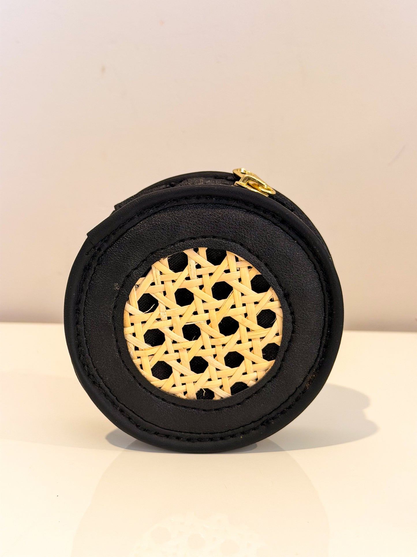 Rattan Coin Purse (Black)