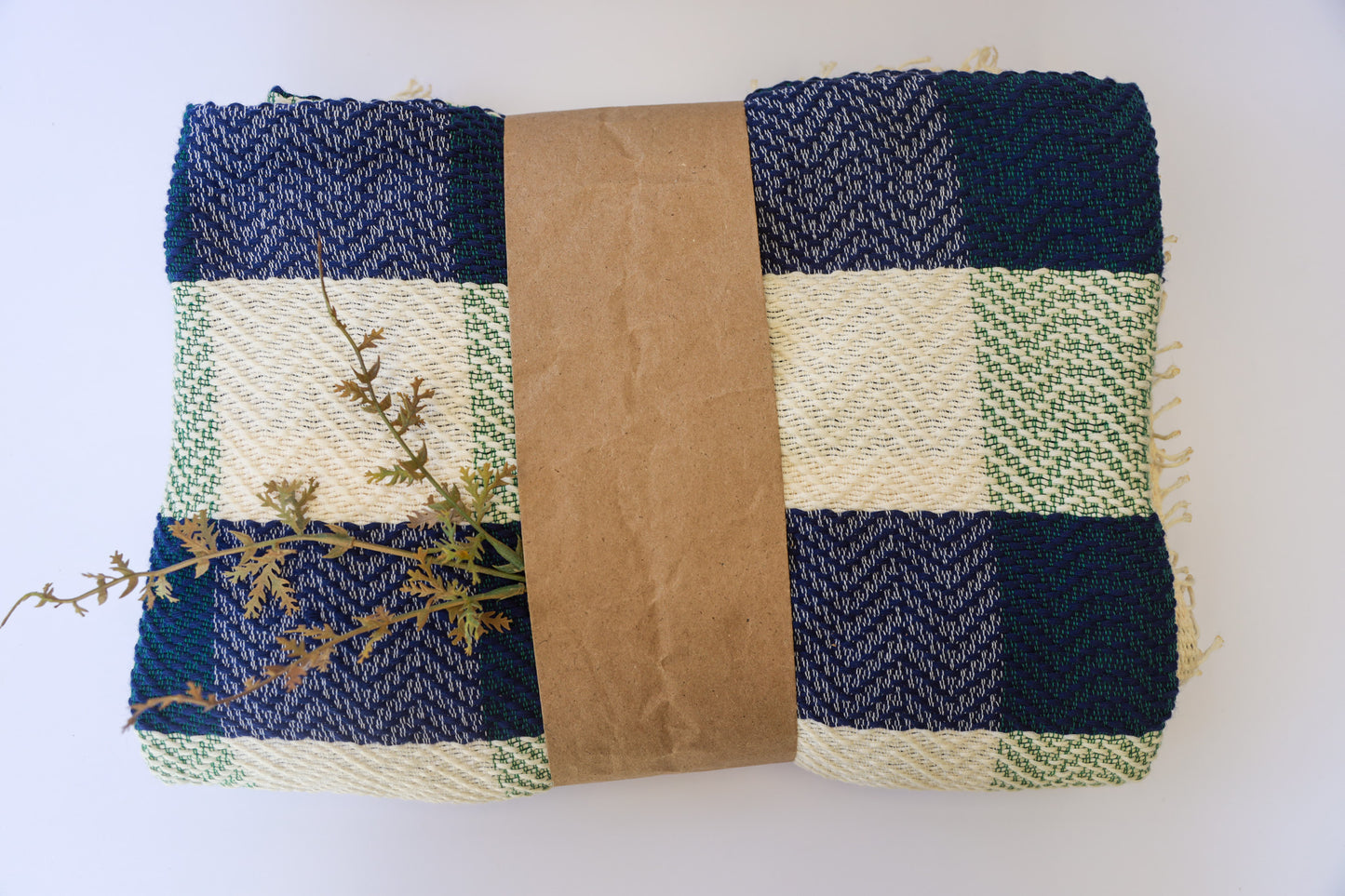 Double Inabel Blanket (Green, Blue & White) | The Pino Collection