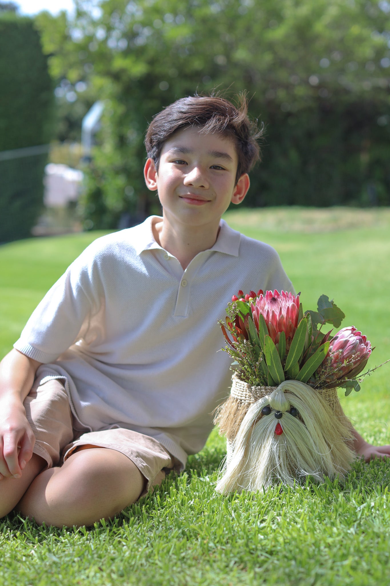 White Shih Tzu Puppy Abaca Animal Planter | The Pino Collection