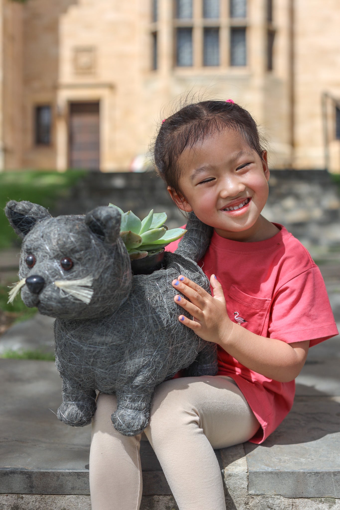 Gray Cat Animal Planter & Wine Bottle Holder | The Pino Collection