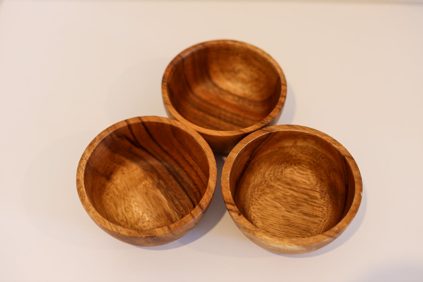 Wooden Acacia Bowls - Soup, Sauces (Set of 3) | The Pino Collection