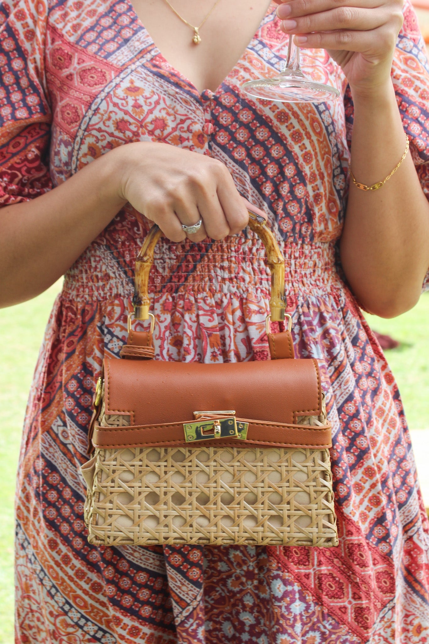 Isabel | Solihiya Luxe Handbag (Tangerine) | The Pino Collection