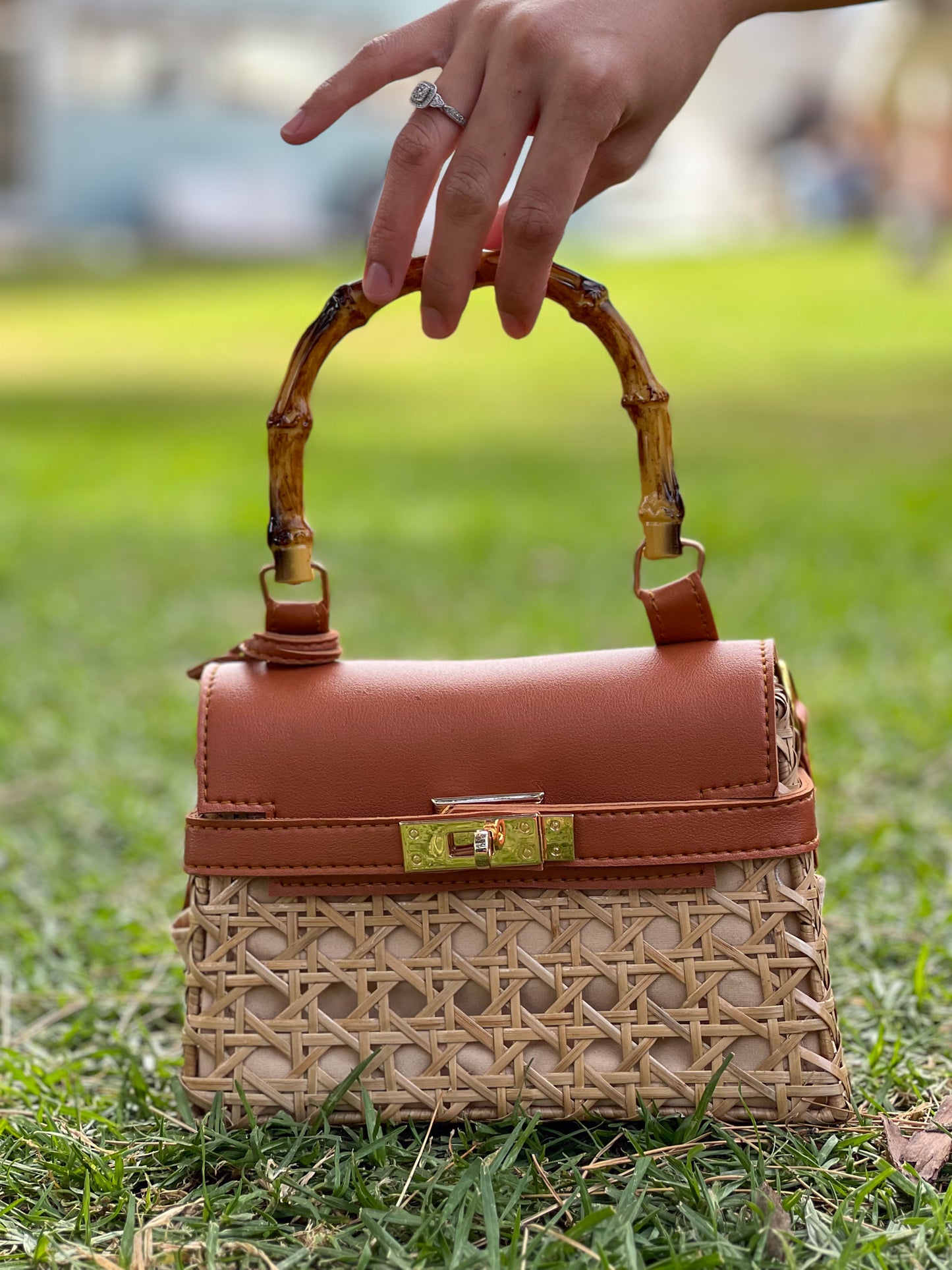 Isabel | Solihiya Luxe Handbag (Tangerine) | The Pino Collection