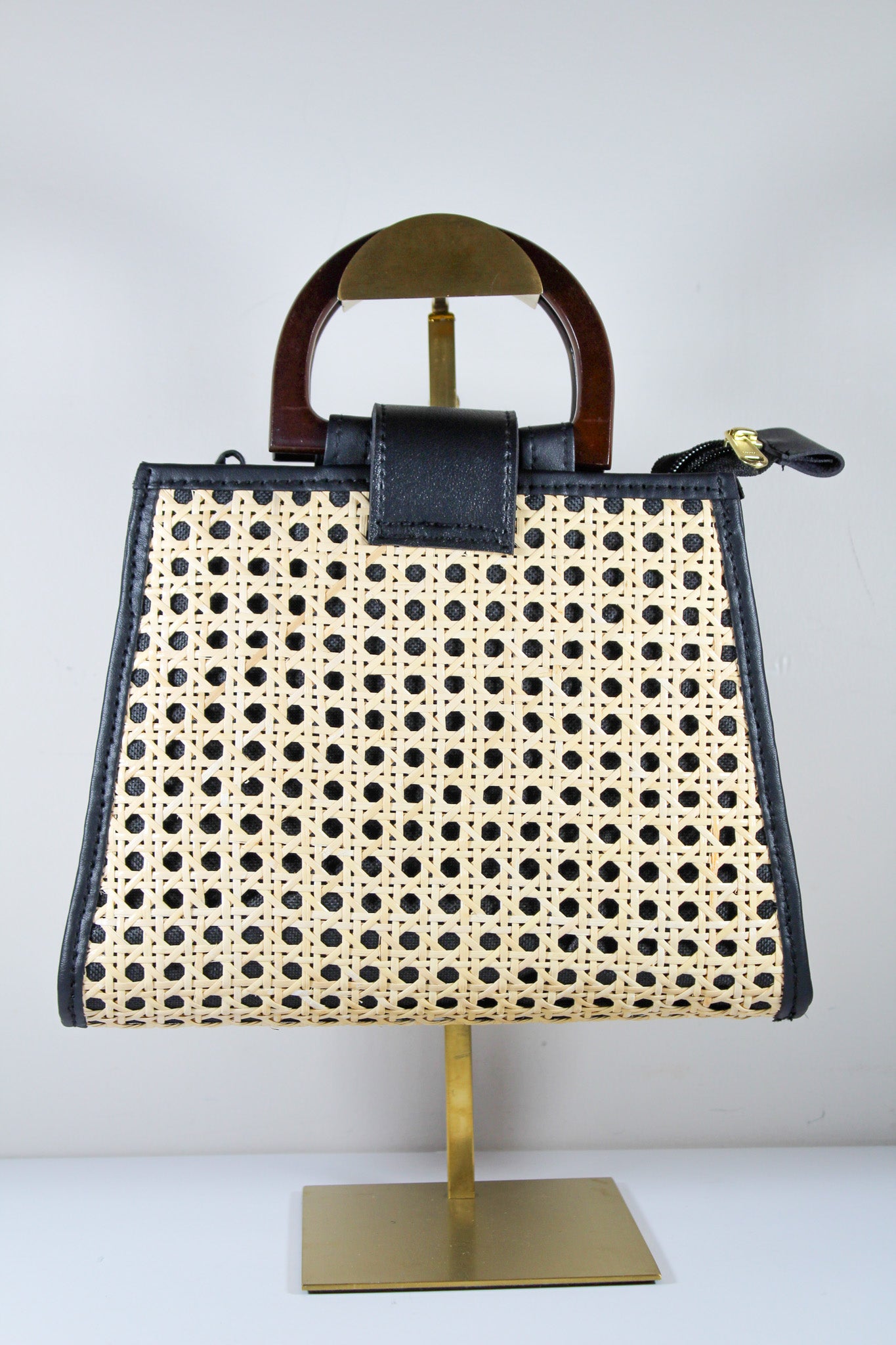 Chloe | Solihiya Luxe Handbag (Black and Cream) | The Pino Collection