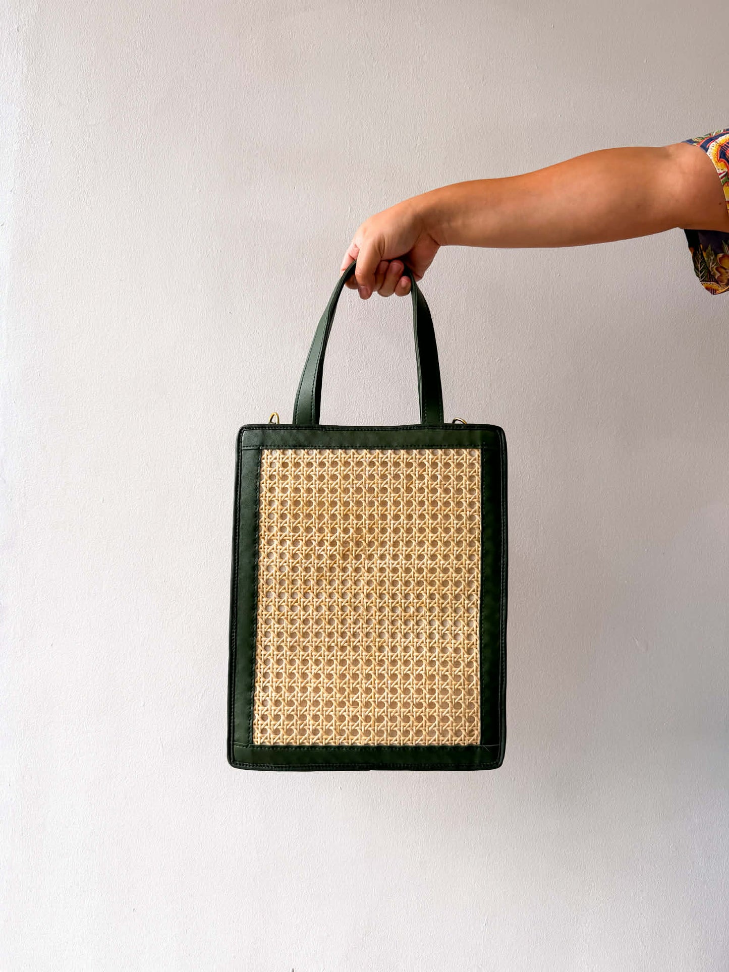 Lakbay (Green) | Male Rattan Tote Bag