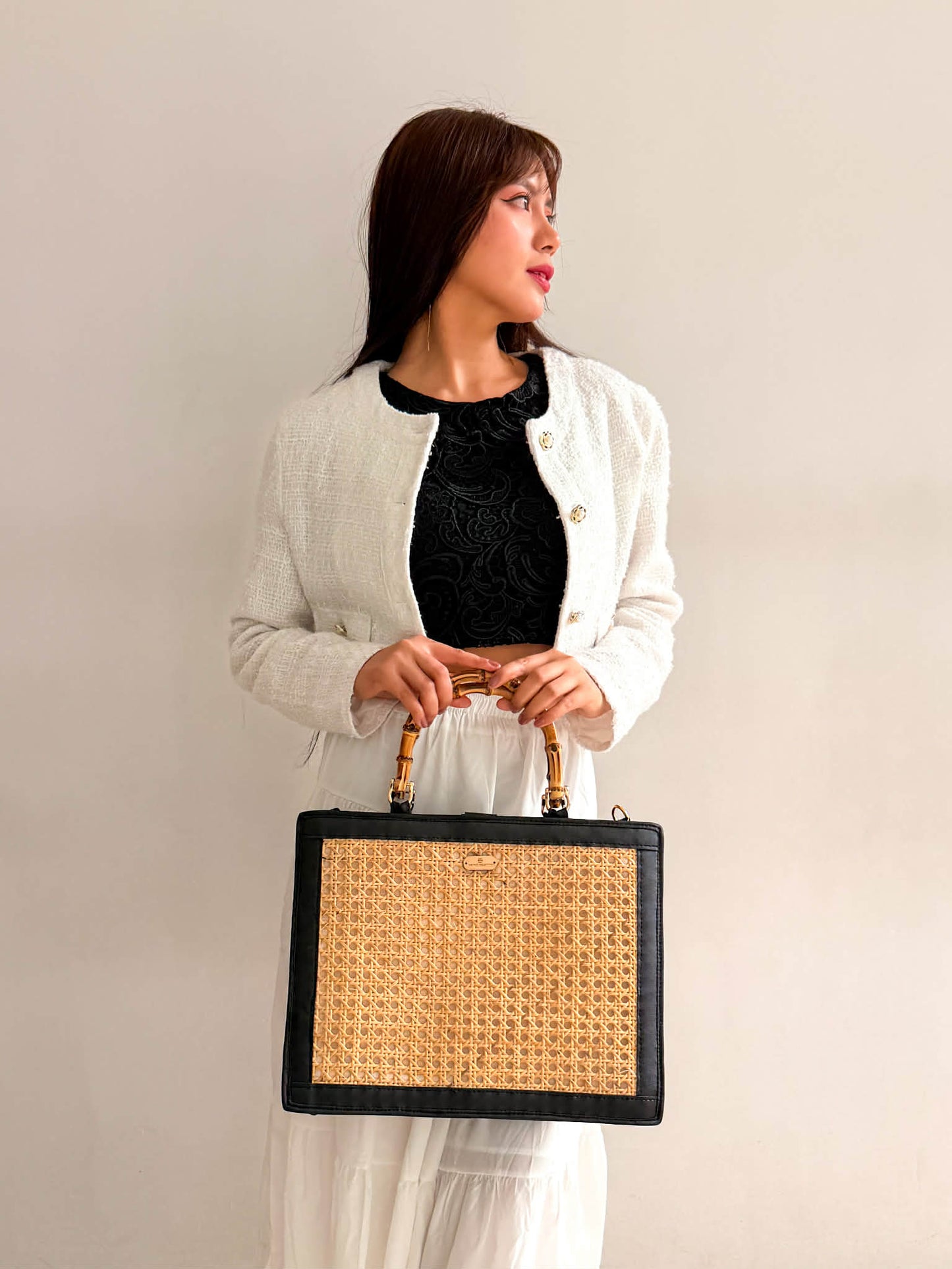Yari (Black) | Solihiya Rattan Bag