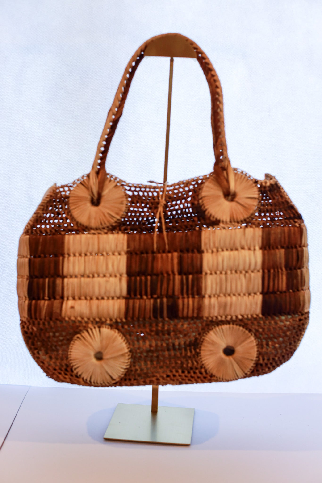 Medium Abaca Handbag (Light and Dark Browns) | Lisa | The Pino Collection