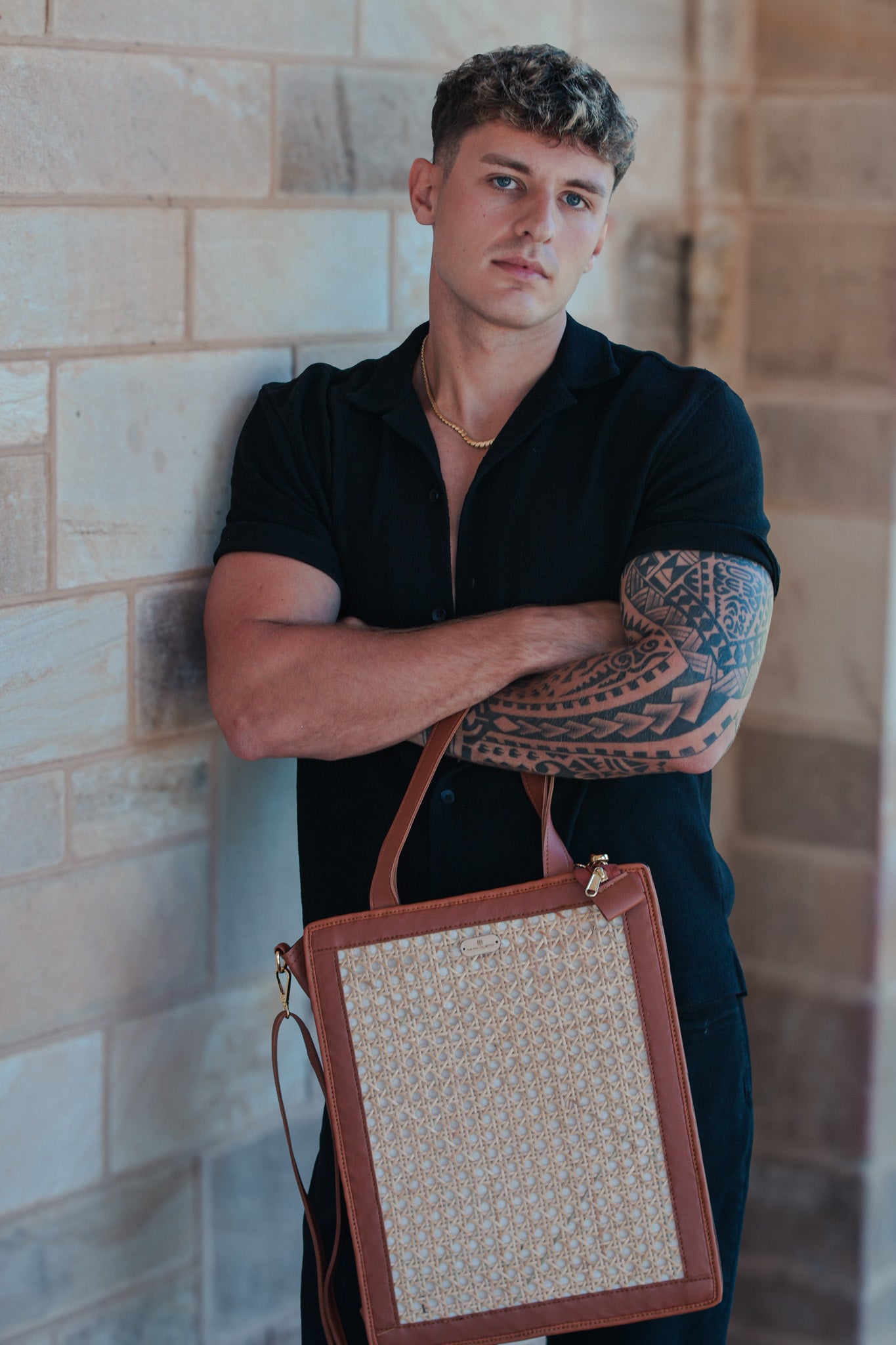 Lakbay (Tan) | Male Rattan Tote Bag