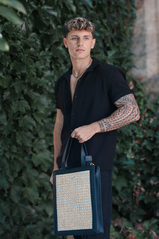 Lakbay (Black) | Male Rattan Tote Bag