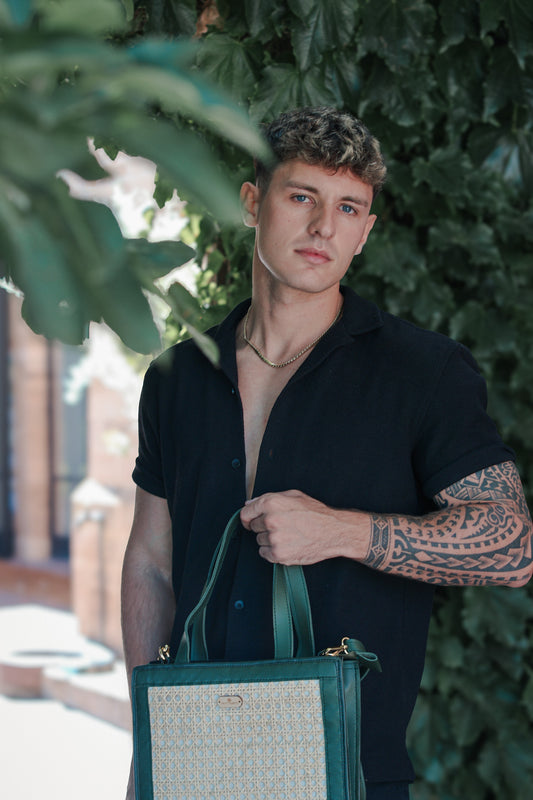 Lakbay (Green) | Male Rattan Tote Bag
