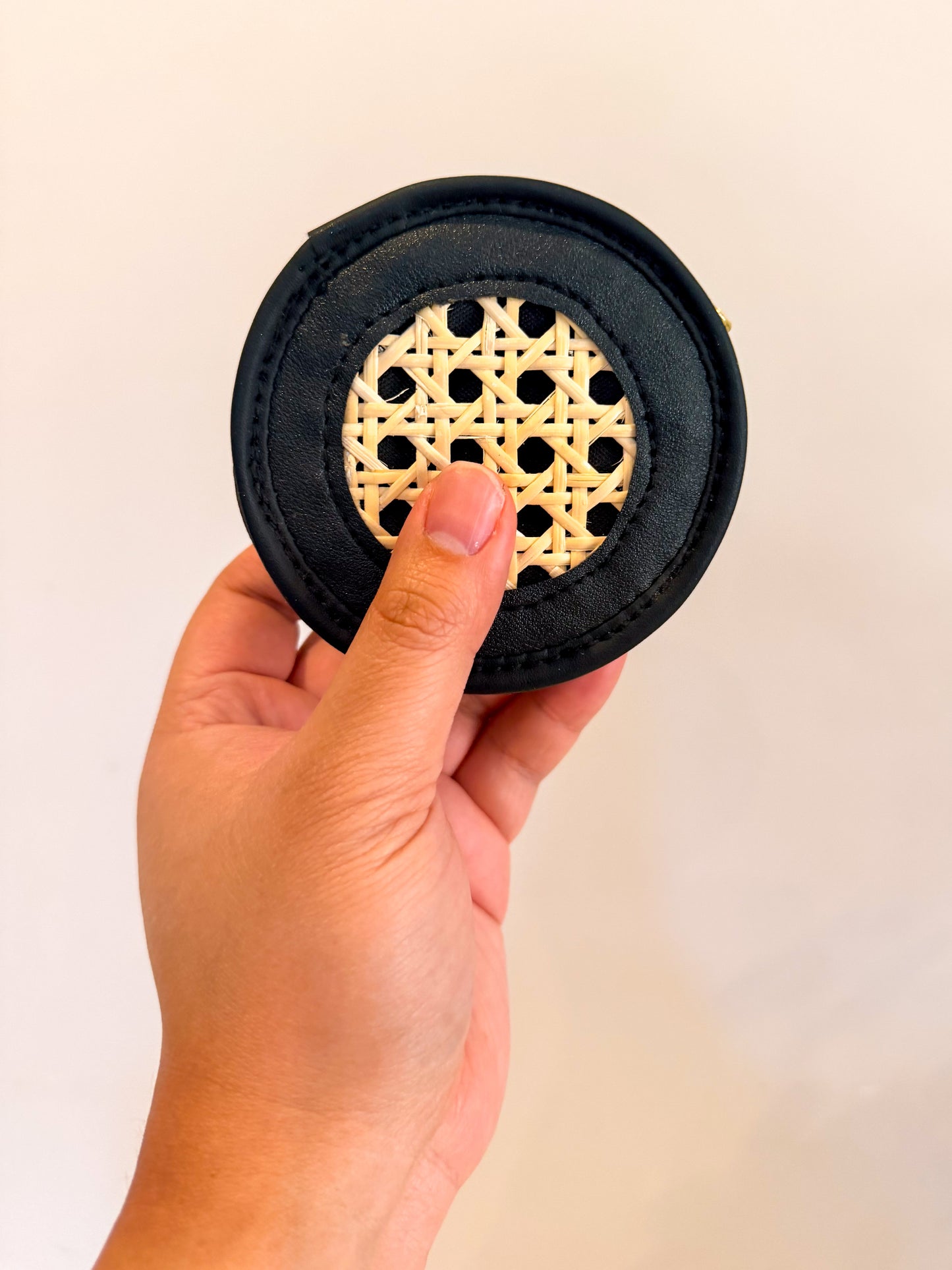 Rattan Coin Purse (Black)