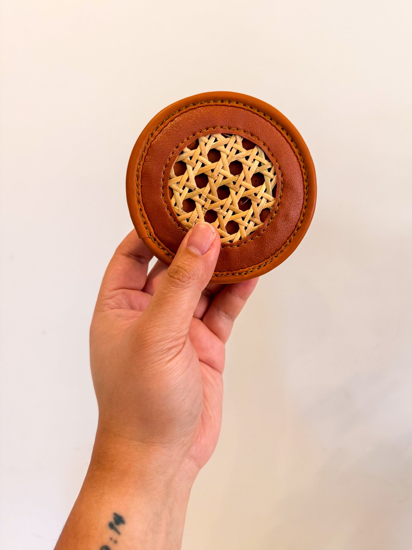 Rattan Coin Purse (Tan)