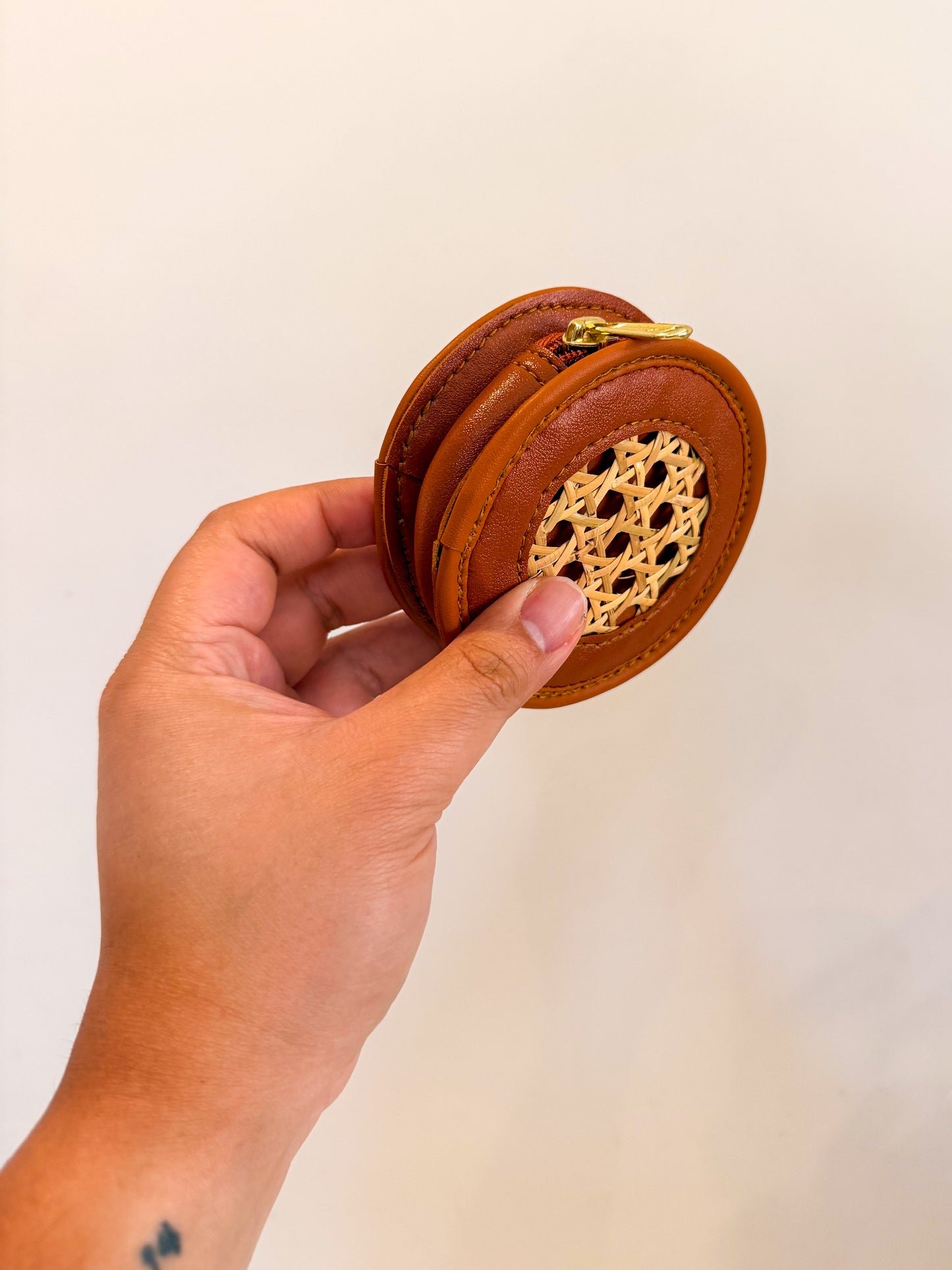 Rattan Coin Purse (Tan)