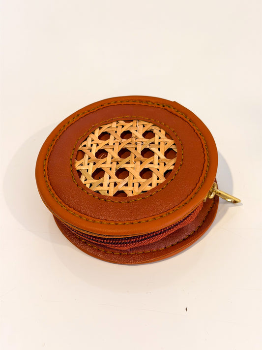 Rattan Coin Purse (Tan)