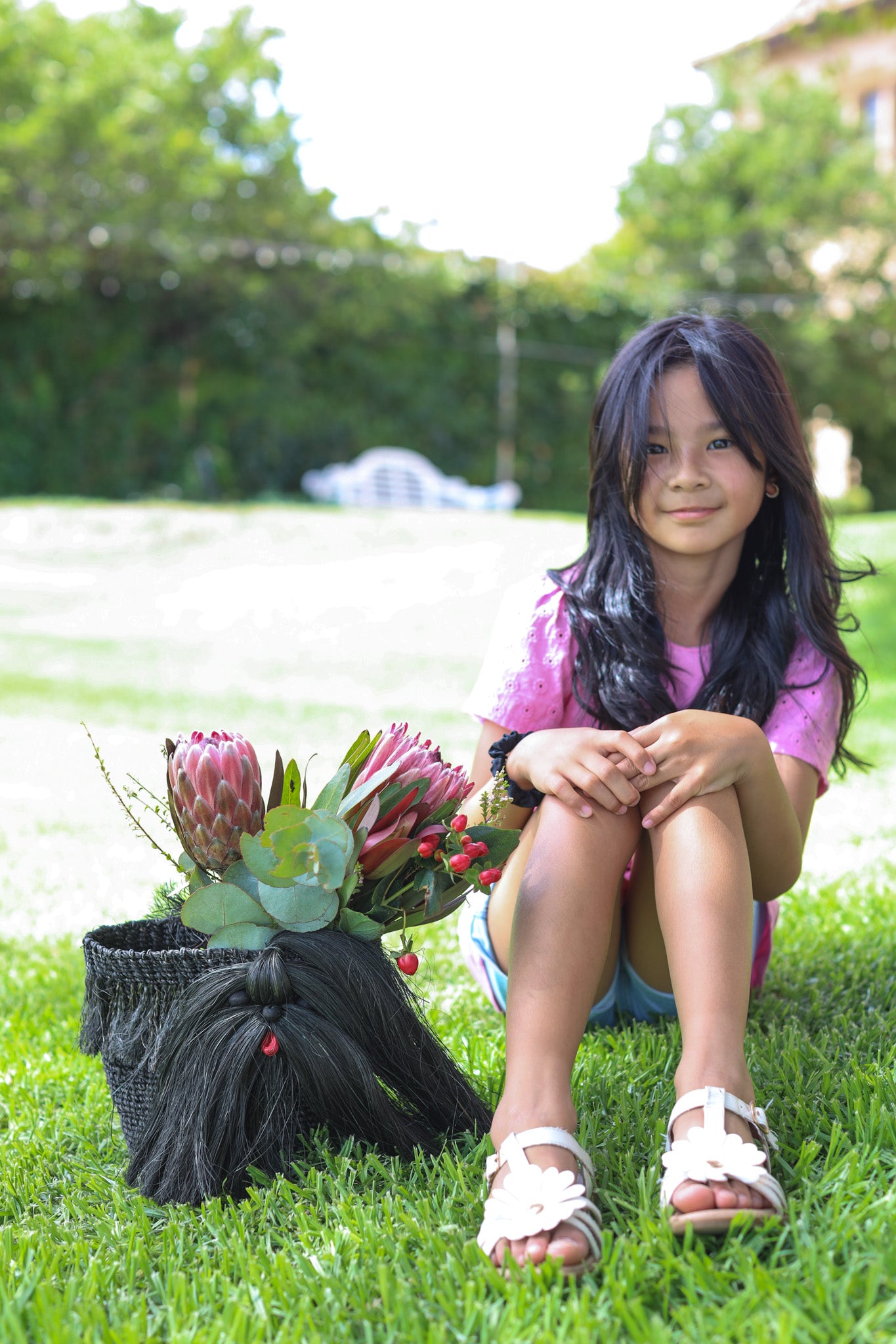 Black Shih Tzu Puppy Abaca Animal Planter | The Pino Collection