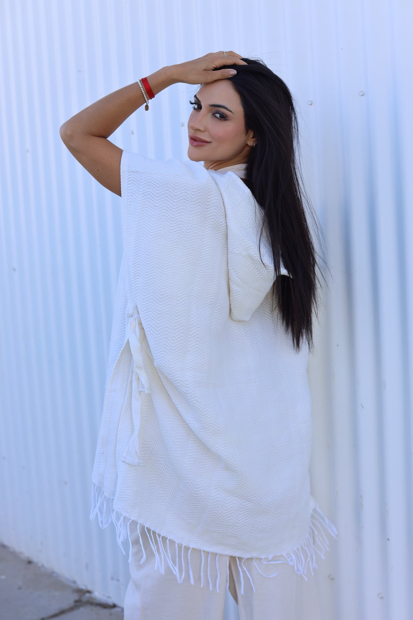 Cream Inabel Poncho | The Pino Collection