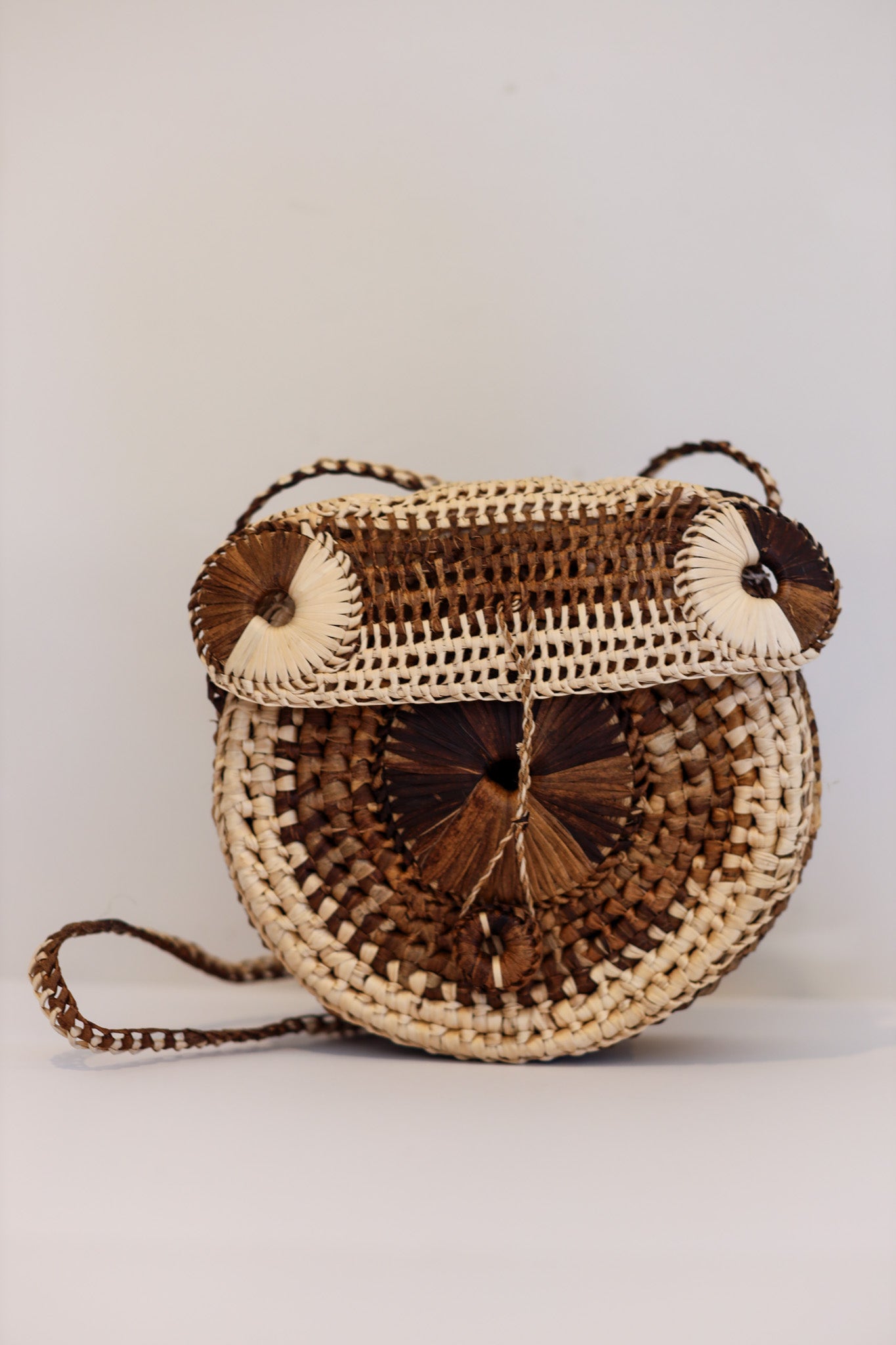 Small Abaca Purse Bag (Light and Dark browns) | Belinda | The Pino Collection