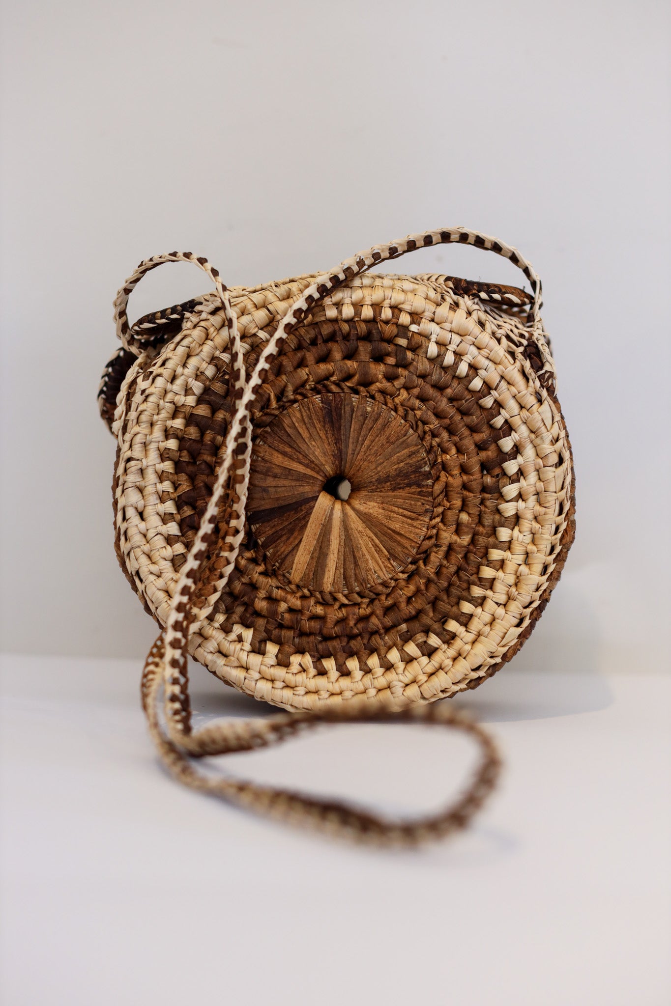 Small Abaca Purse Bag (Light and Dark browns) | Belinda | The Pino Collection