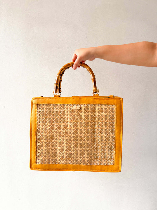 Yari (Mustard Yellow) | Solihiya Rattan Office Bag