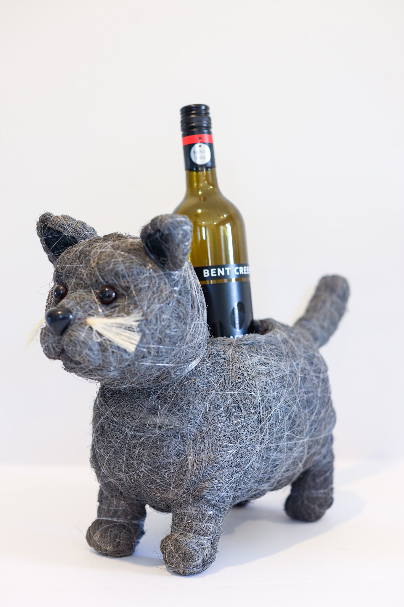 Gray Cat Animal Planter & Wine Bottle Holder | The Pino Collection