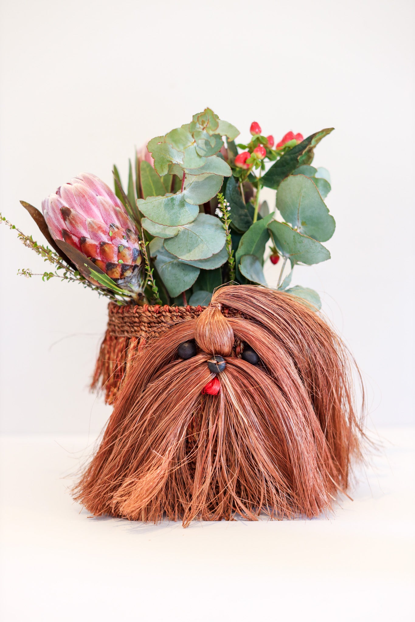 Brown Shih Tzu Puppy Abaca Animal Planter | The Pino Collection